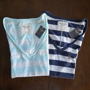 NWT Abercrombie & Fitch V-Neck Striped T-Shirt